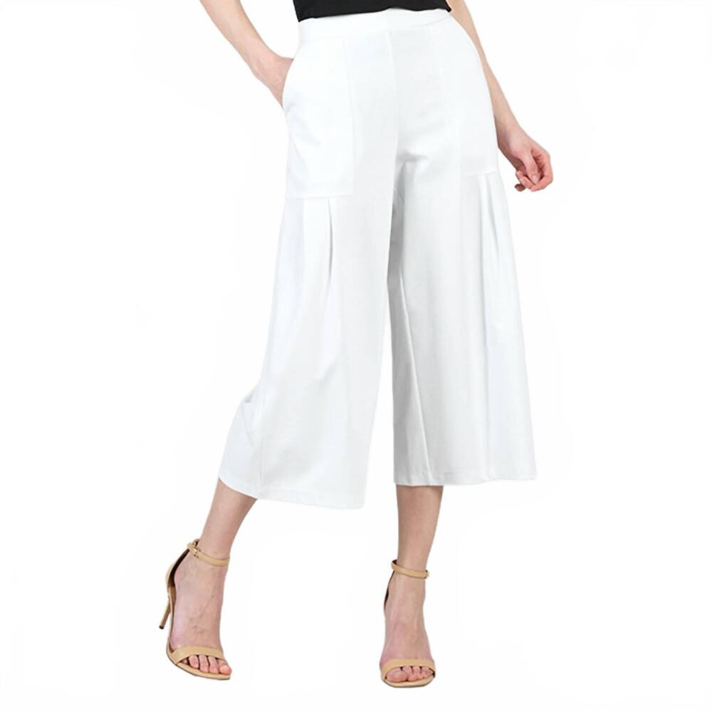 NEW CLARA SUNWOO pleated gaucho pocket pant in white